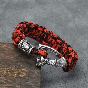 Norse Viking Runes bracelet paracord axe wristband for Men Jewelry